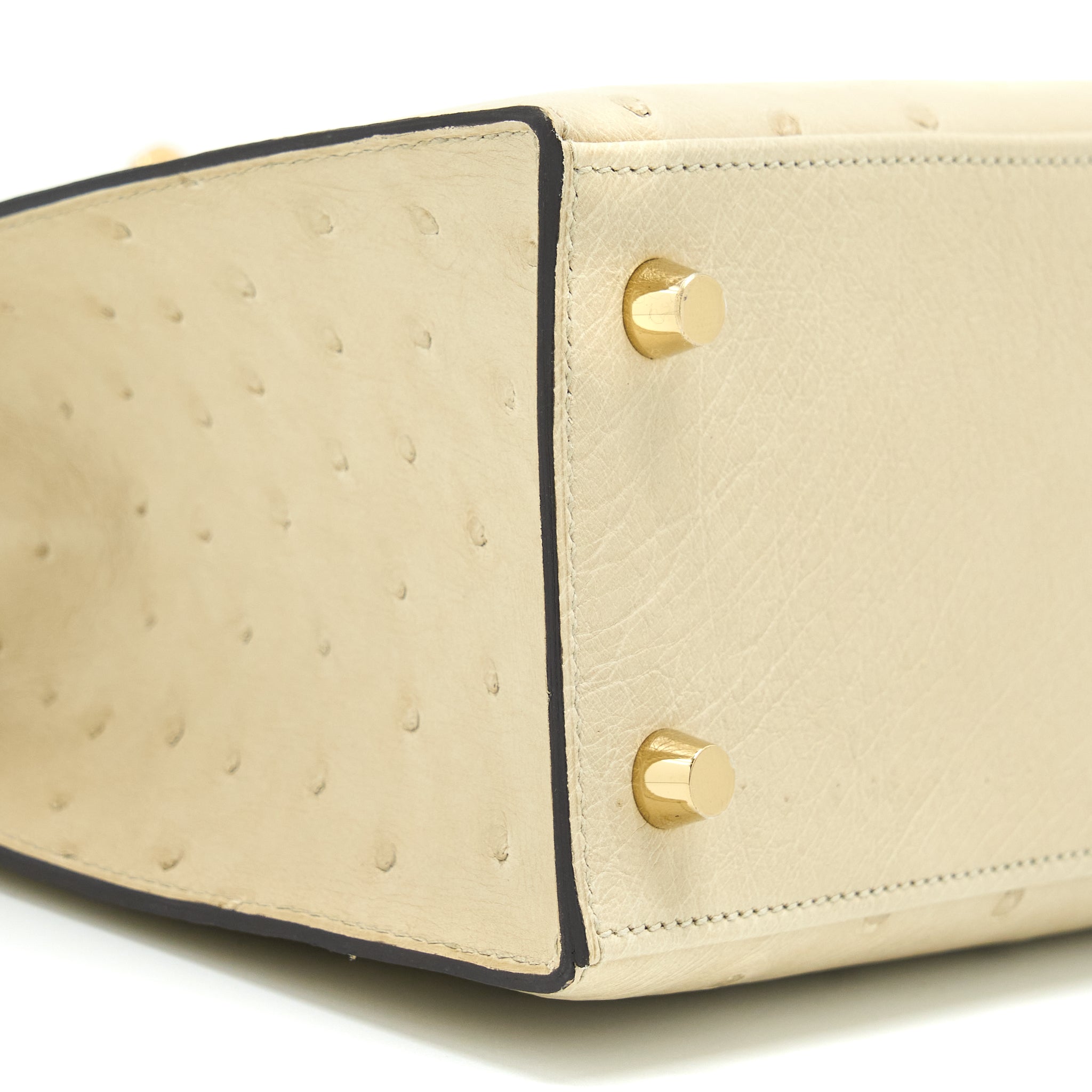 Hermes Kelly 25 Ostrich 3C Parchemin GHW Stamp U - Image 9