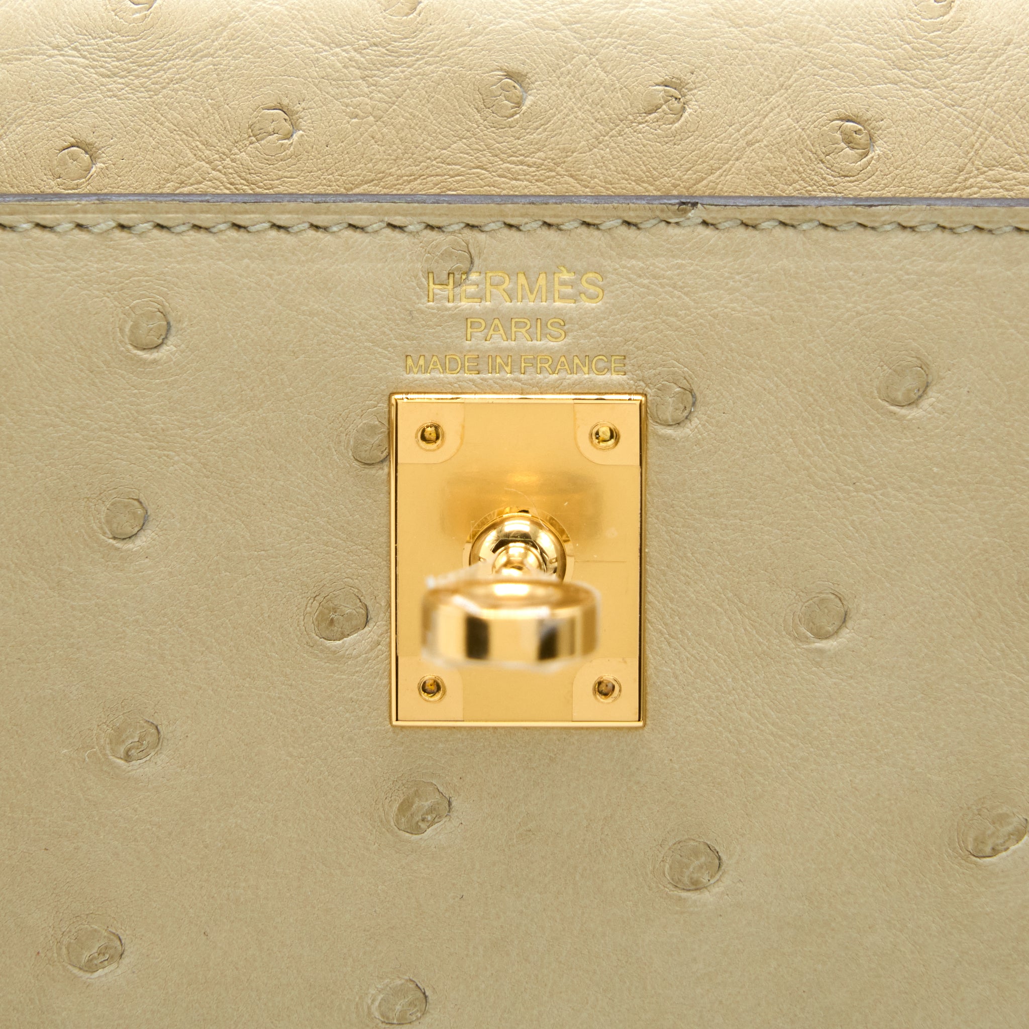 Hermes Kelly 25 Ostrich 3C Parchemin GHW Stamp U - Image 10