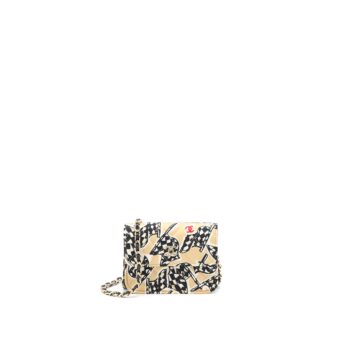 Chanel Mini Clutch with Chains Fabric Multicolour LGHW (Microchip)