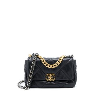 Chanel Small 19 Bag Goatskin Black Multicolour Hardware