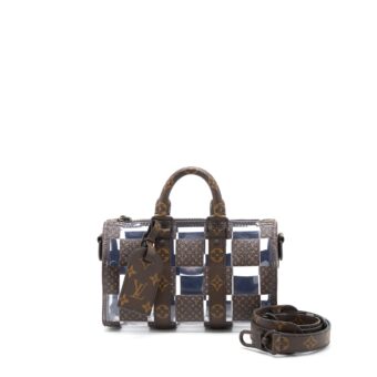 Louis Vuitton Keepall Banbouliere 25 Monogram Chess Monogram Canvas/Transparent PVC Brown Hardware