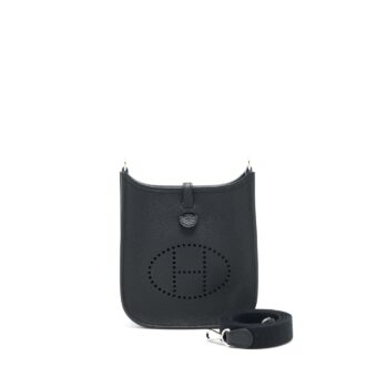 Hermes Mini Evelyne Black SHW Stamp Z