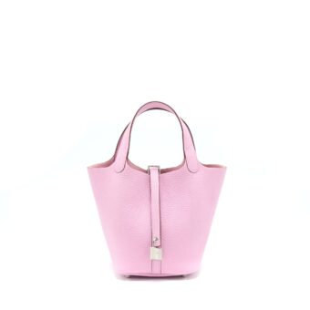 Hermes Picotin 18 Clemence X9 Mauve Sylvestre SHW Stamp Z