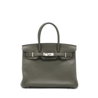 Hermes Birkin 30 Togo C6 Vert De Gris SHW Stamp Y With Extra Bag Charm