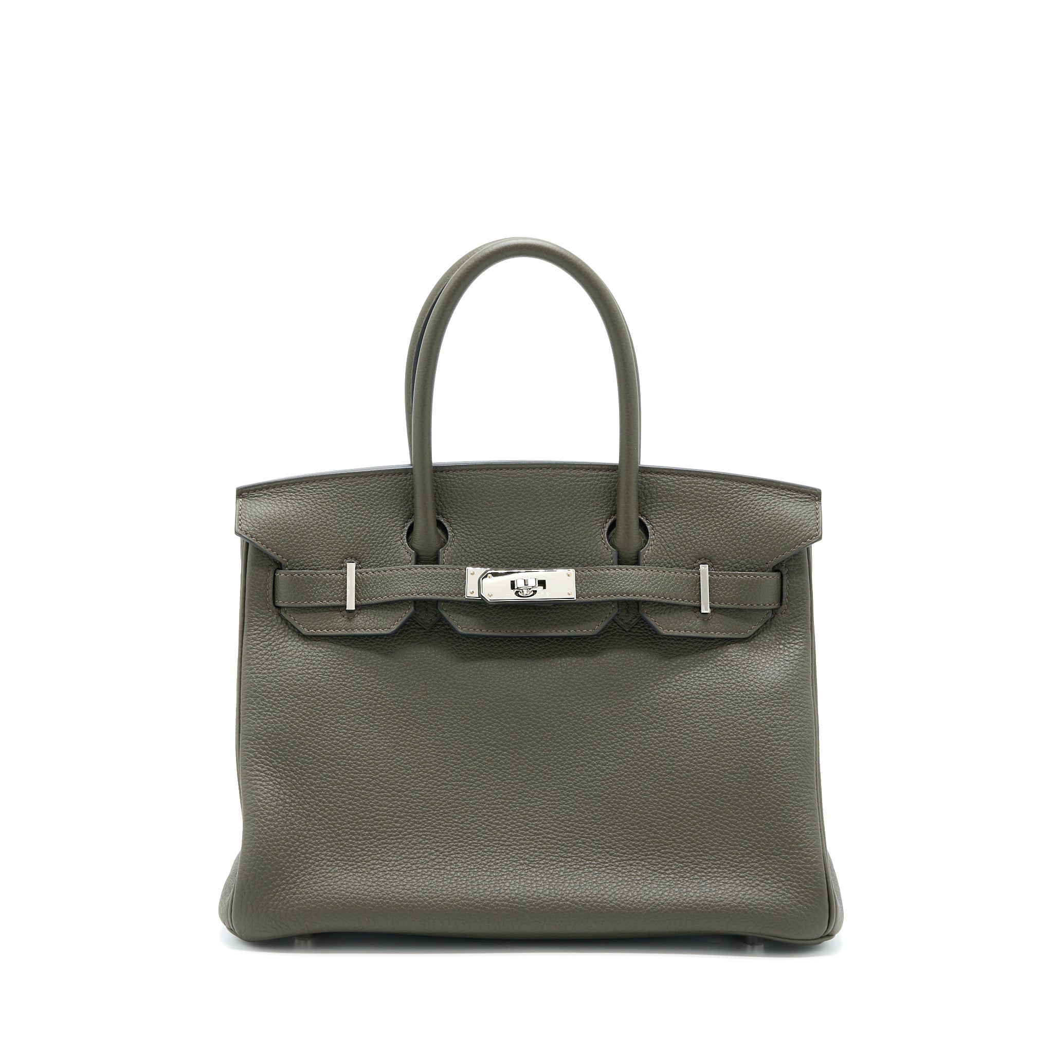Hermes Birkin 30 Togo C6 Vert De Gris SHW Stamp Y With Extra Bag Charm