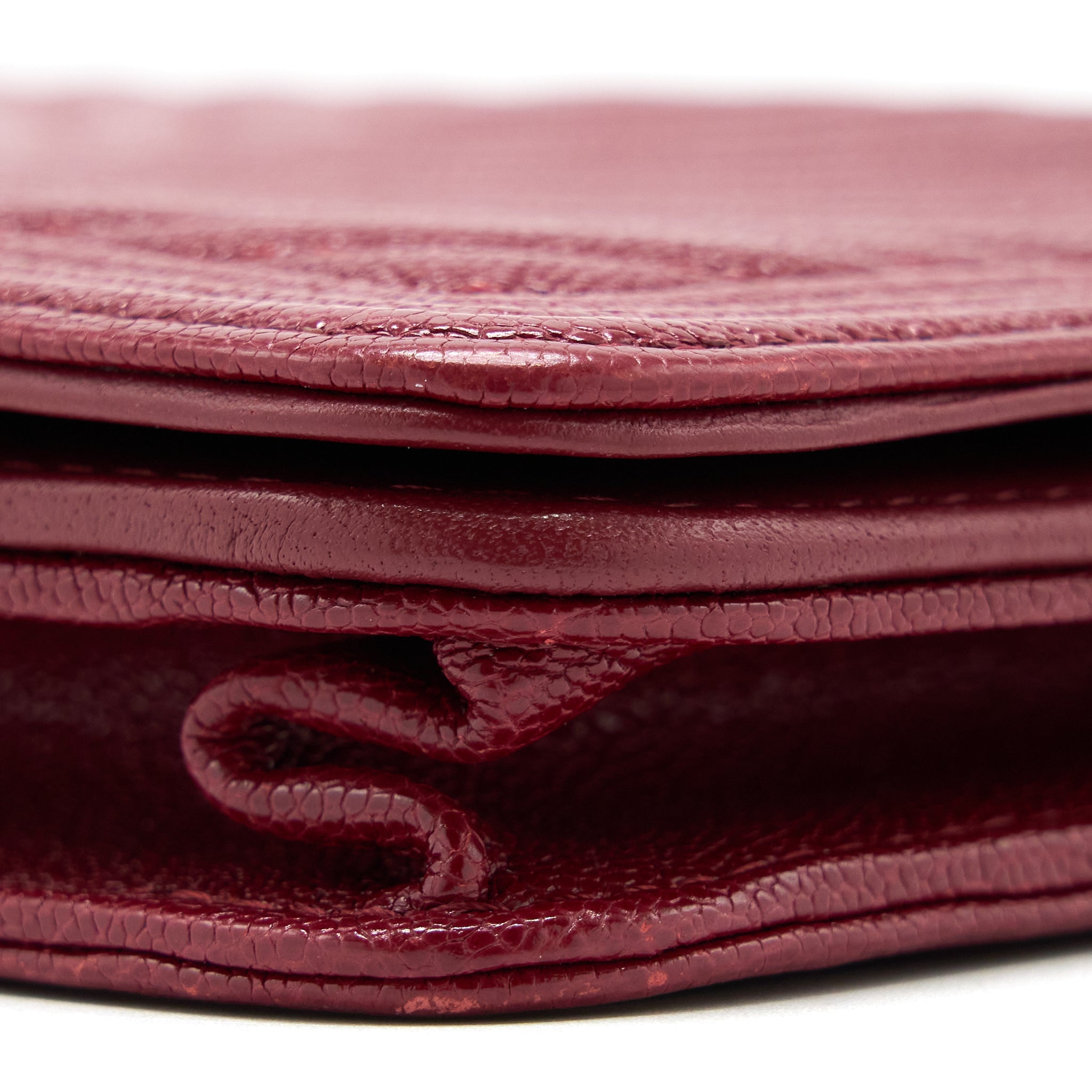Chanel Boy Wallet On Chain Chevron Caviar Red Brushed GHW - Image 11