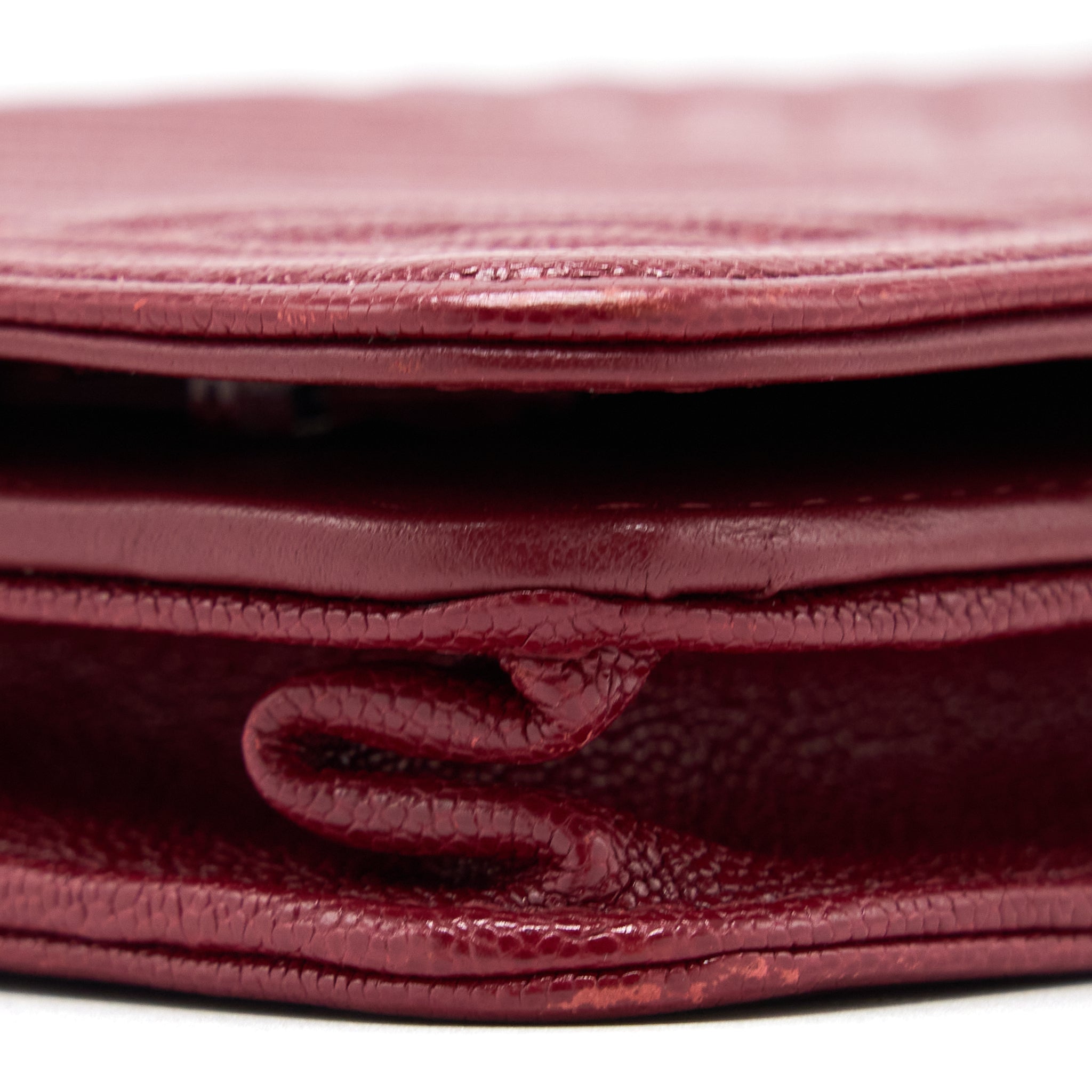 Chanel Boy Wallet On Chain Chevron Caviar Red Brushed GHW - Image 12