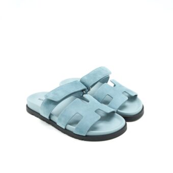 Hermes Size 38 Chypre Sandals Suede Blue