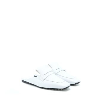 Hermes Size 38 Mules Femme Eloge Chevre Liegee Blanc