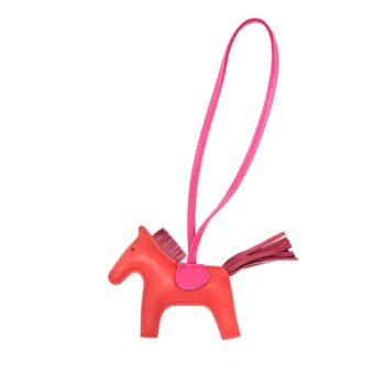 Hermes Rodeo PM Bag Charm Rouge/Rubis/Rose Mexico Stamp Y