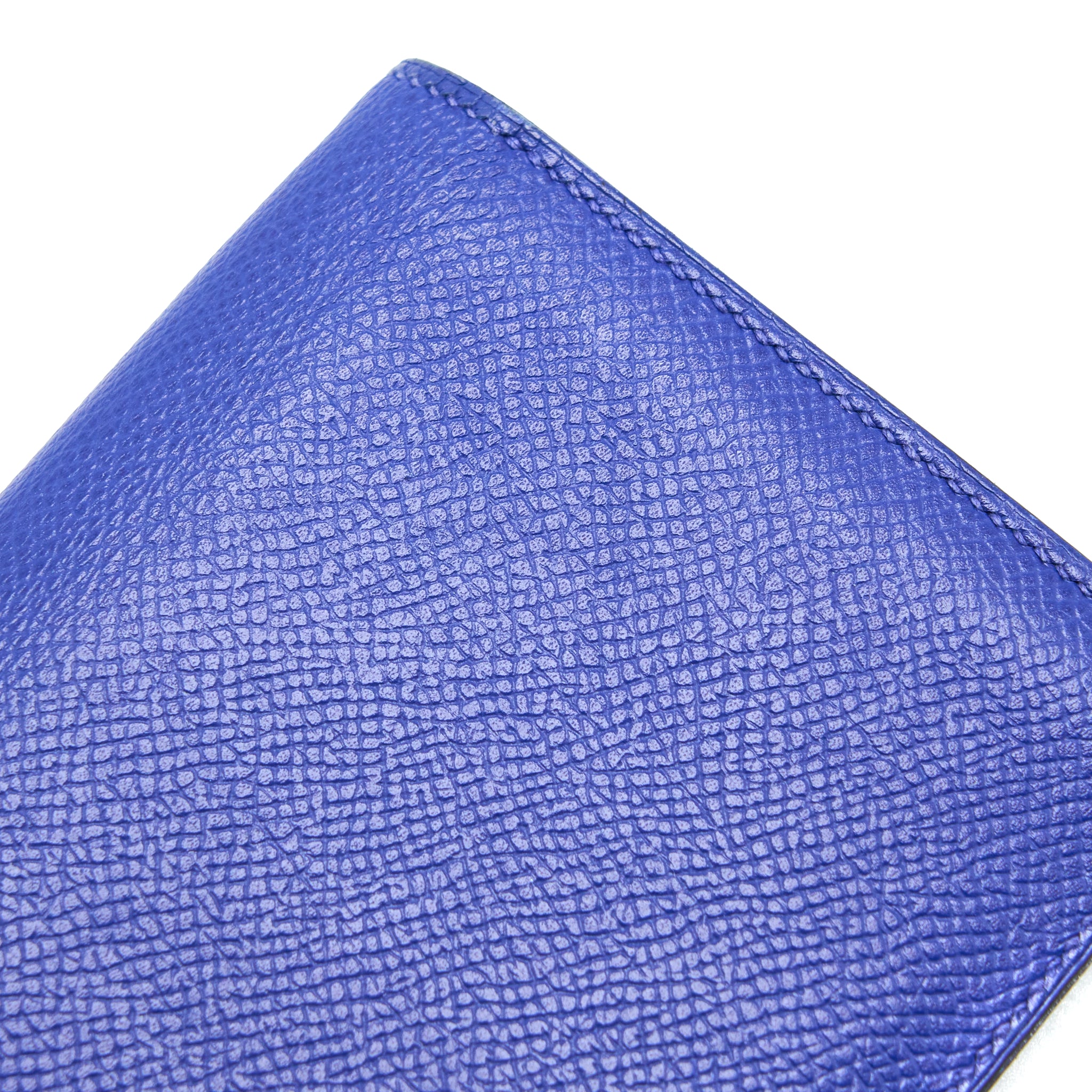 Hermes Bearn Long Wallet Epsom Blue Electric GHW Stamp Square R - Image 4