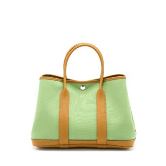 Hermes Garden Party 30 Canvas Vert Criquet / Core SHW Stamp Y