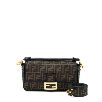 Fendi Baguette Shoulder Bag Canvas GHW