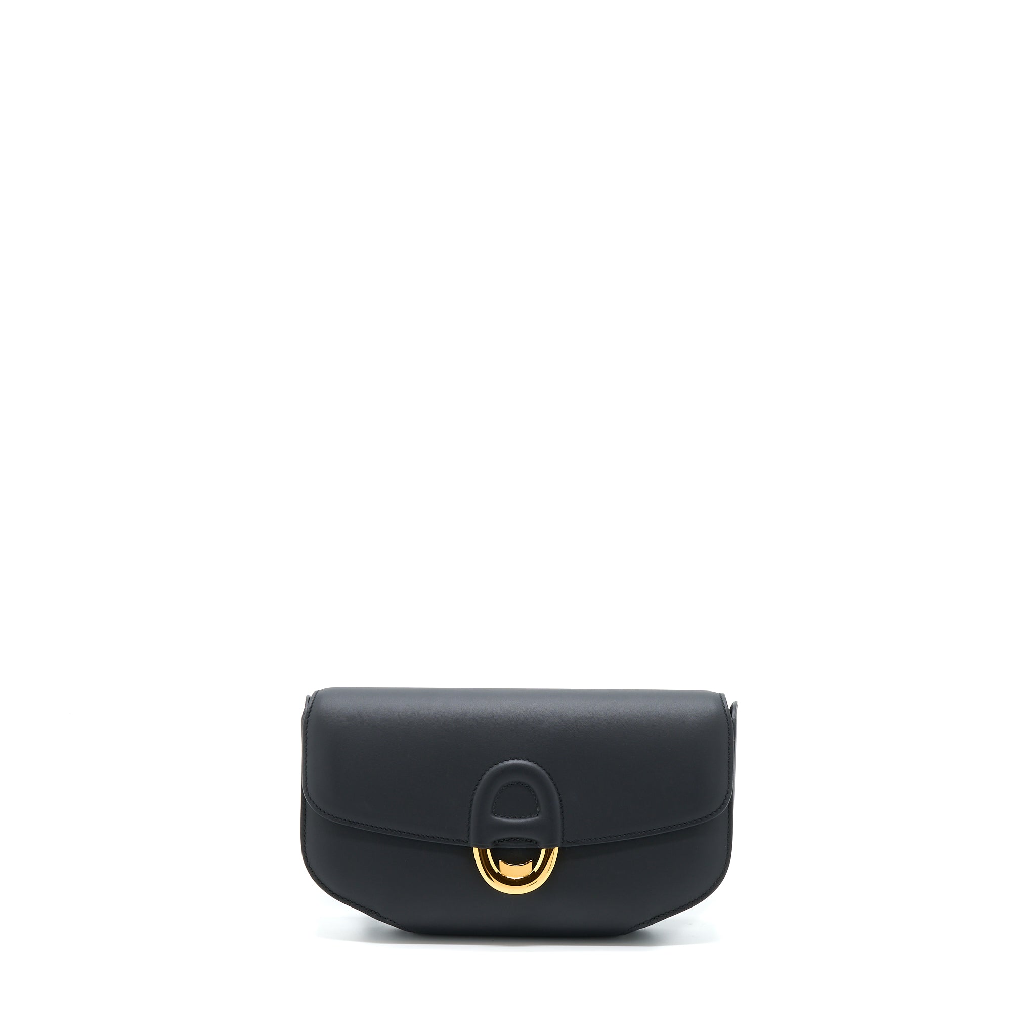 Hermes Cherche MIDI Clutch Bag Monsieur Black GHW Stamp A