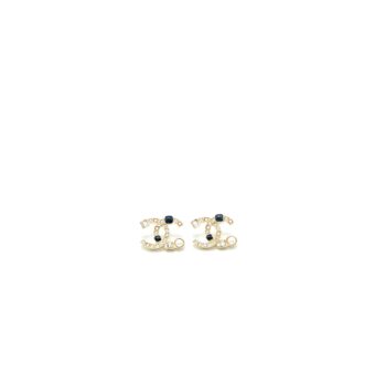 Chanel CC Logo Crystal Earrings LGHW