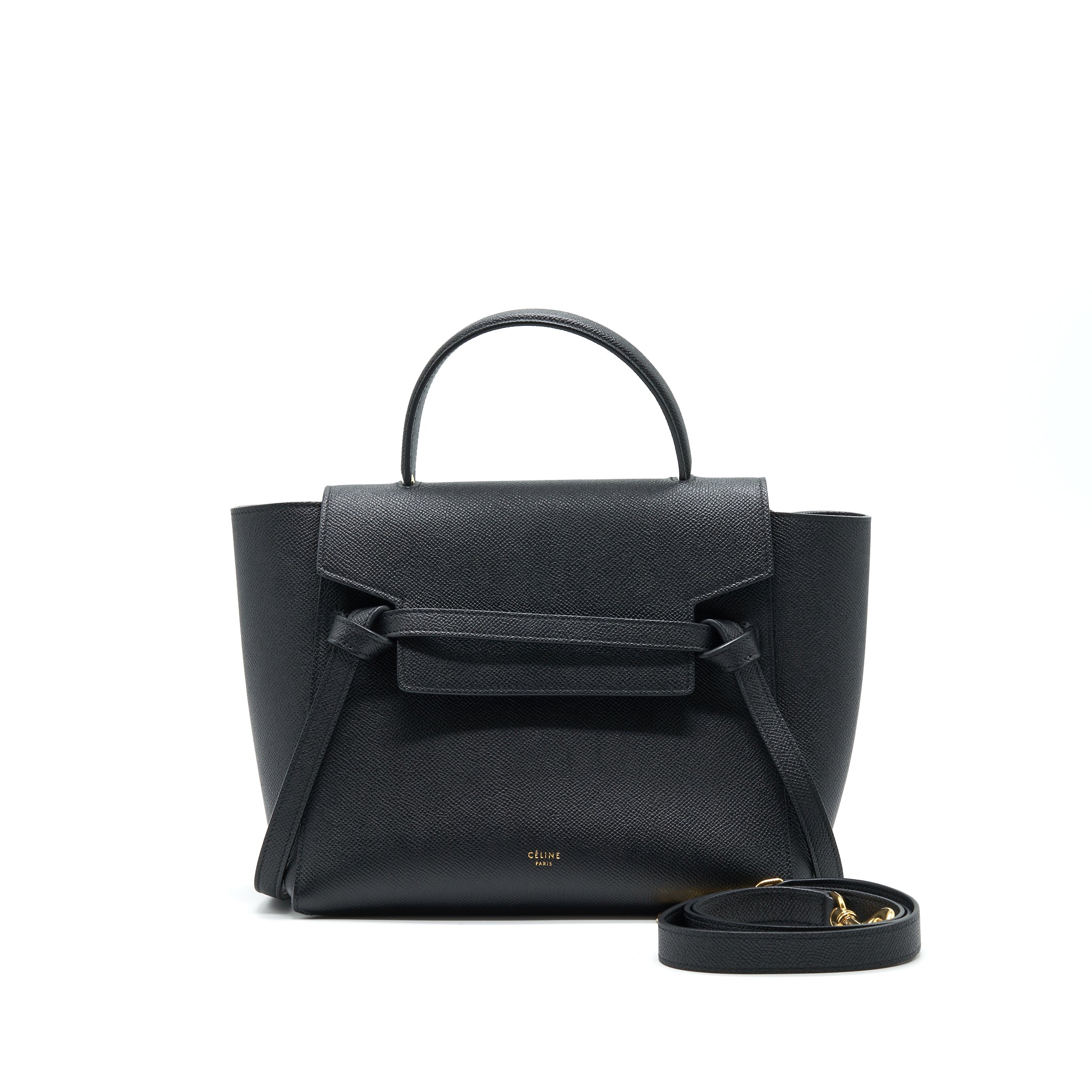 Celine Micro Belt Bag in Grained Calfskin Black GHW