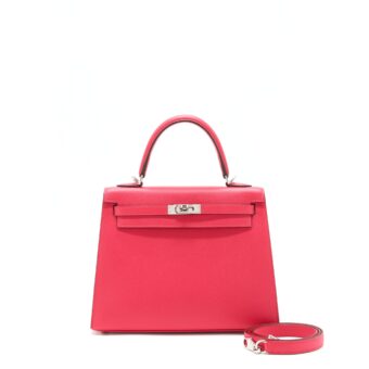 Hermes Kelly 25 Epsom I6 Rose Extreme SHW stamp D