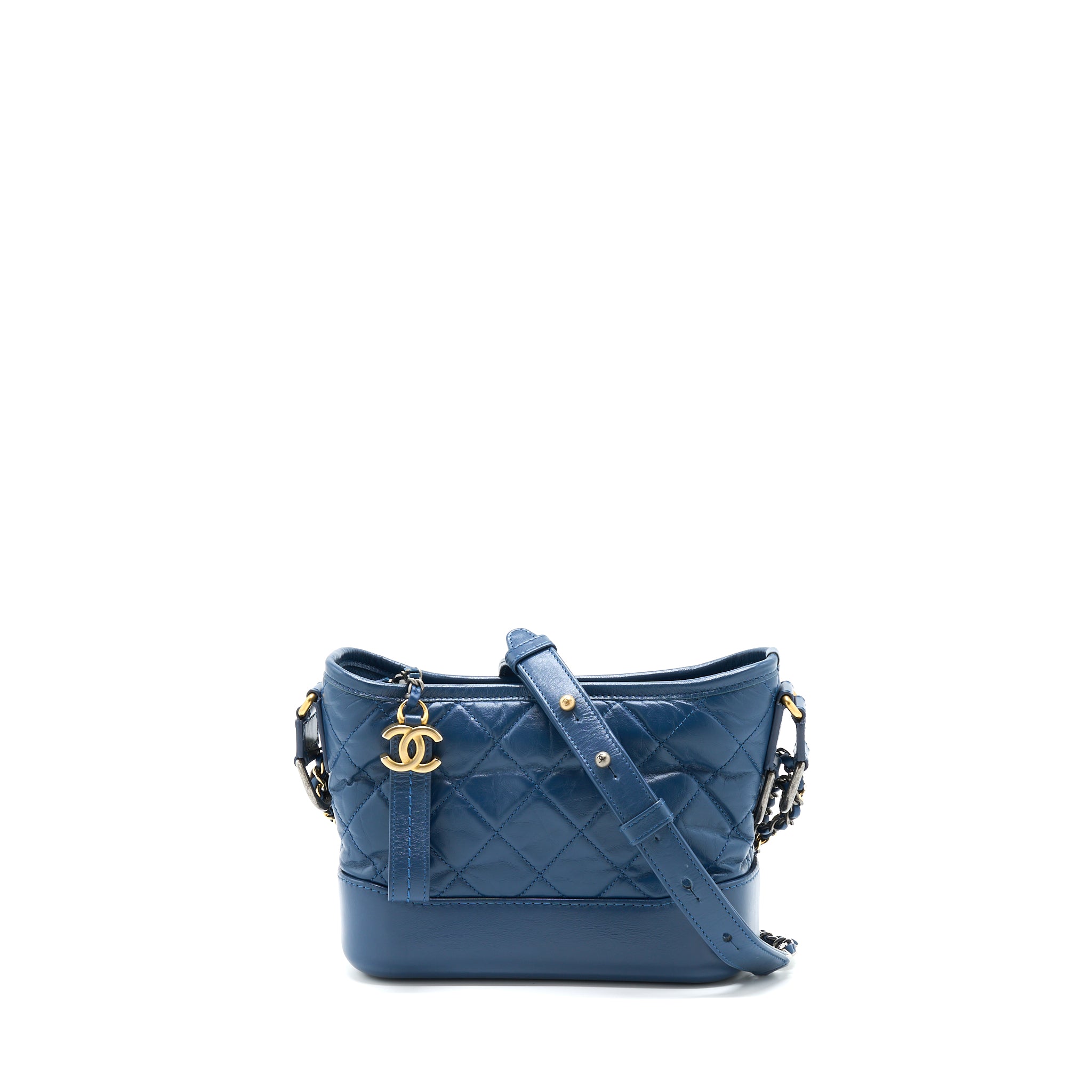 Chanel Small Gabrielle Hobo Bag Blue Multicolour Hardware