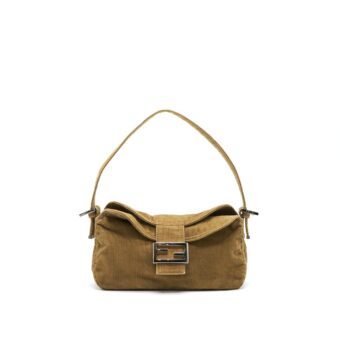 Fendi Vintage Nylon Baguette Bag Light Brown SHW