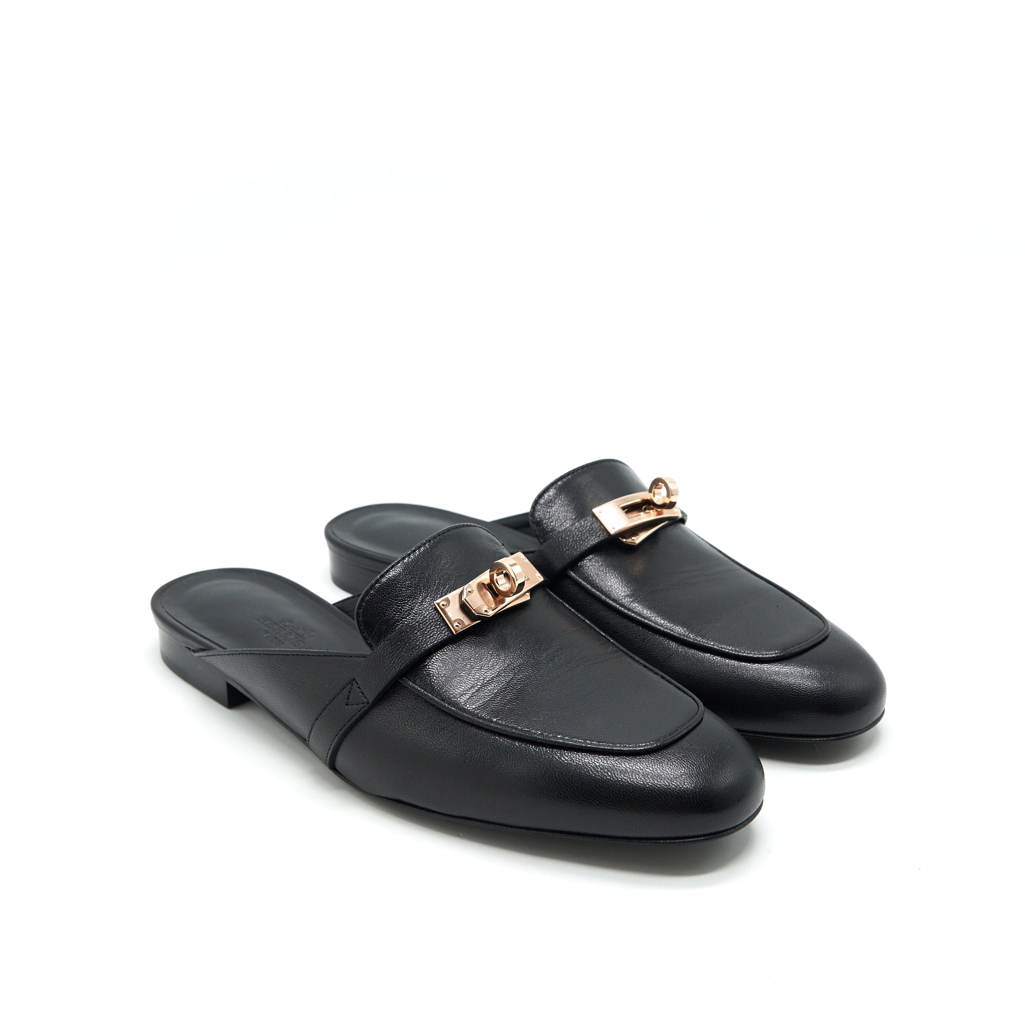 Hermes size37 OZ Mule Black with RGHW