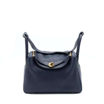Hermes Lindy 30 Clemence Blue Unit GHW Stamp A