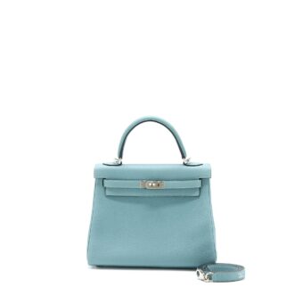 Hermes Kelly 25 Togo 7G Ciel SHW Stamp Y