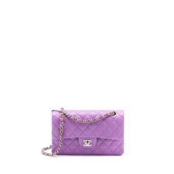 Chanel 22S Small Classic Double Flap Bag Caviar Purple LGHW (Microchip)