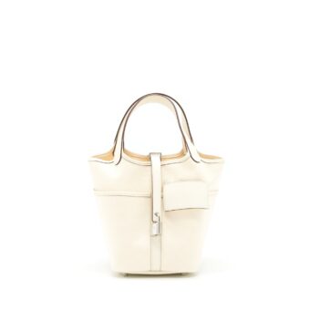 Hermes Picotin Cargo 18 Swift And Toile Canvas Ecru/Nata SHW Stamp Z