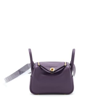 Hermes Mini Lindy Swift Cassis/Bleu Royal GHW Stamp U