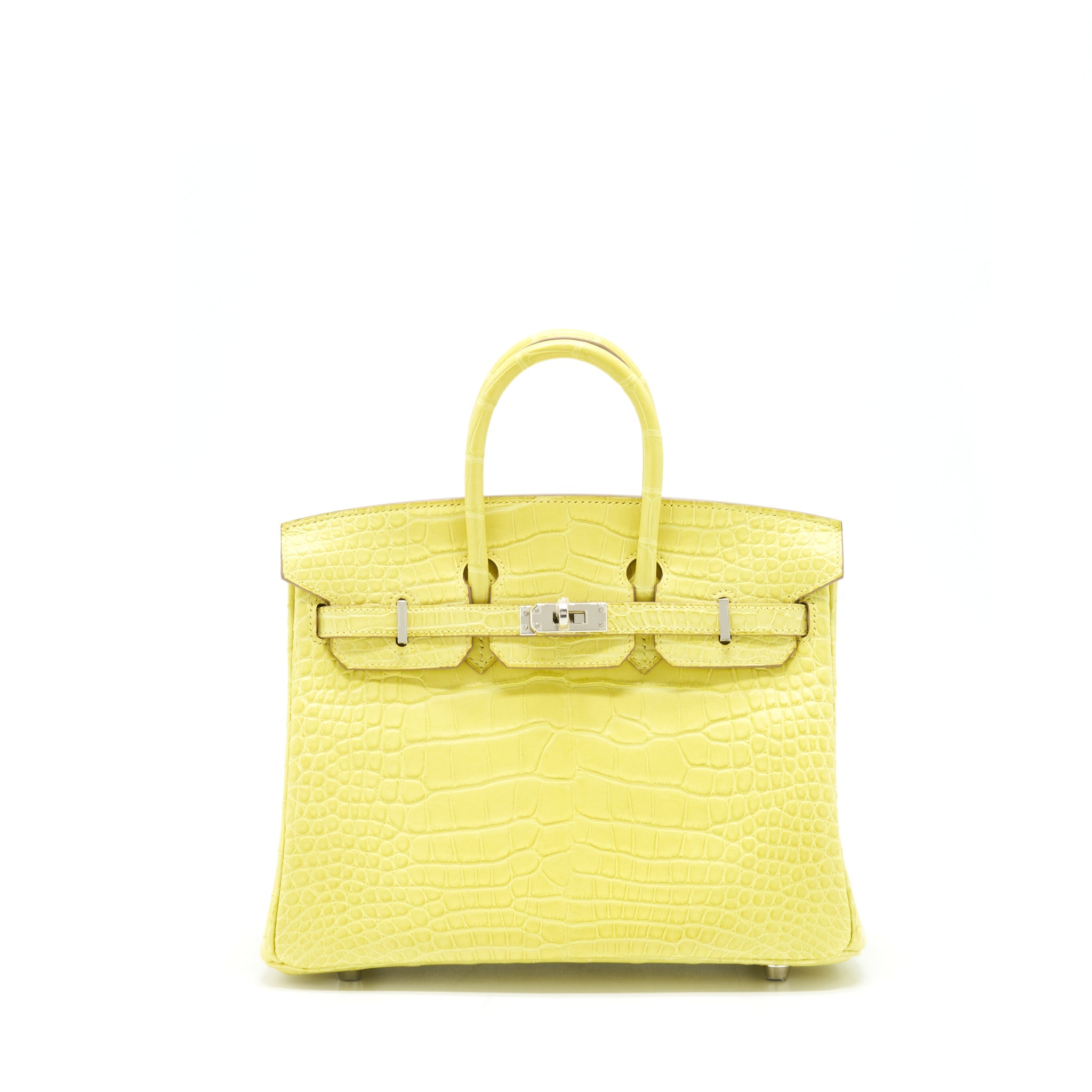 Hermes Birkin 25 Alligator Lime SHW Stamp D