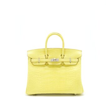 Hermes Birkin 25 Alligator Lime SHW stamp D