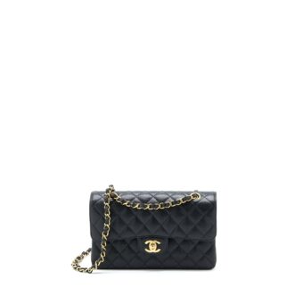 Chanel Small Classic Double Flap Bag Caviar Black GHW (Microchip)