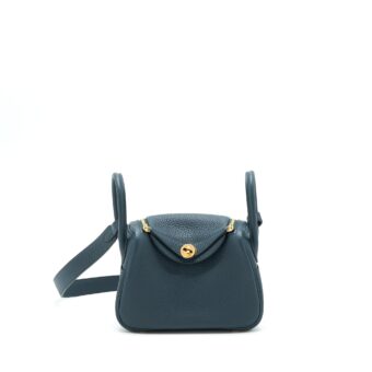 Hermes Mini Lindy Clemence 6O Vert Cypres GHW Stamp Z