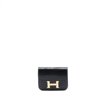 Hermes Constance Slim Lizard Black RGHW Stamp U