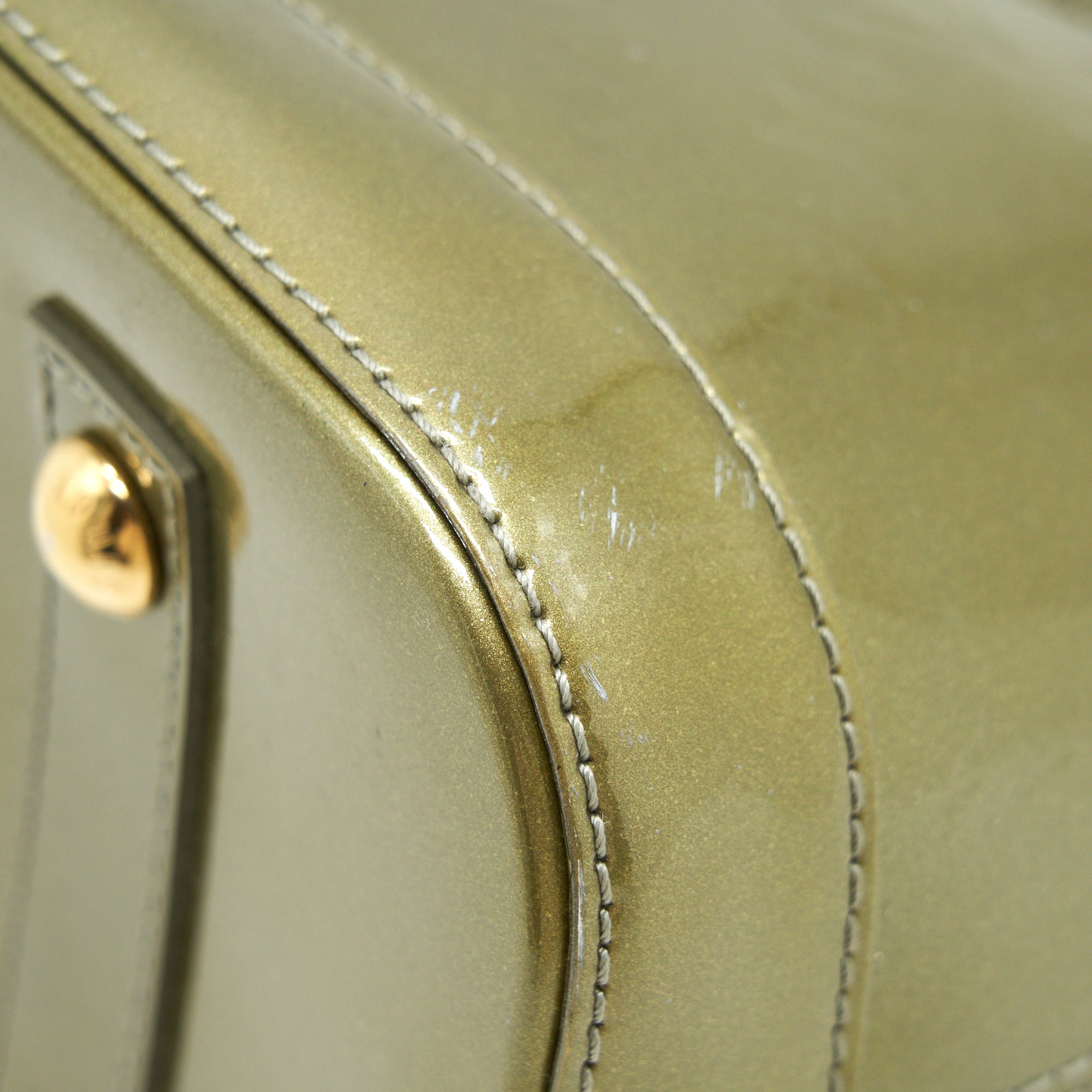 Louis Vuitton Patent ALMA PM Olive Green Wth Coin Purse Accessory - Image 10