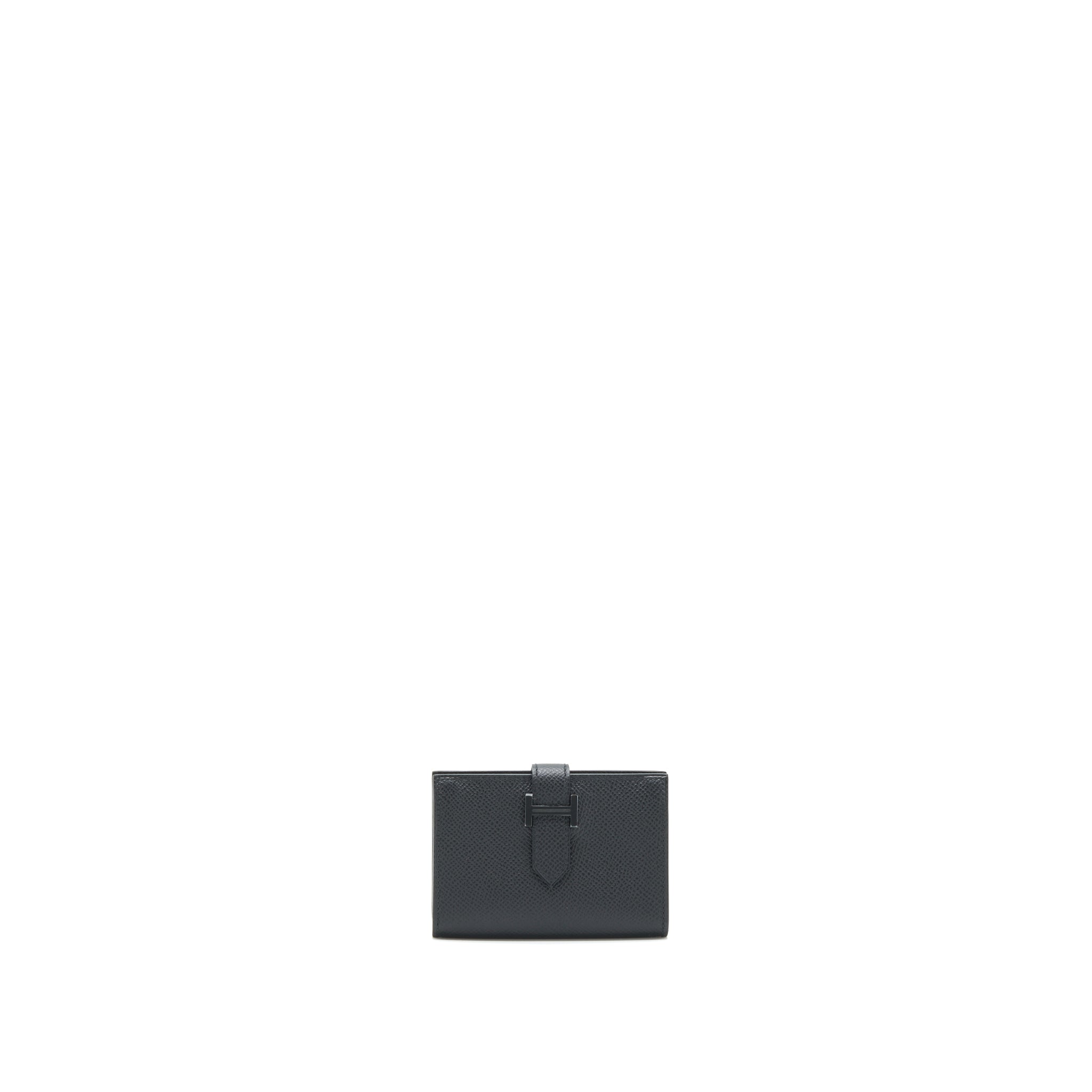 Hermes Bearn Card holder Epsom So black With Black Hardware Stamp U