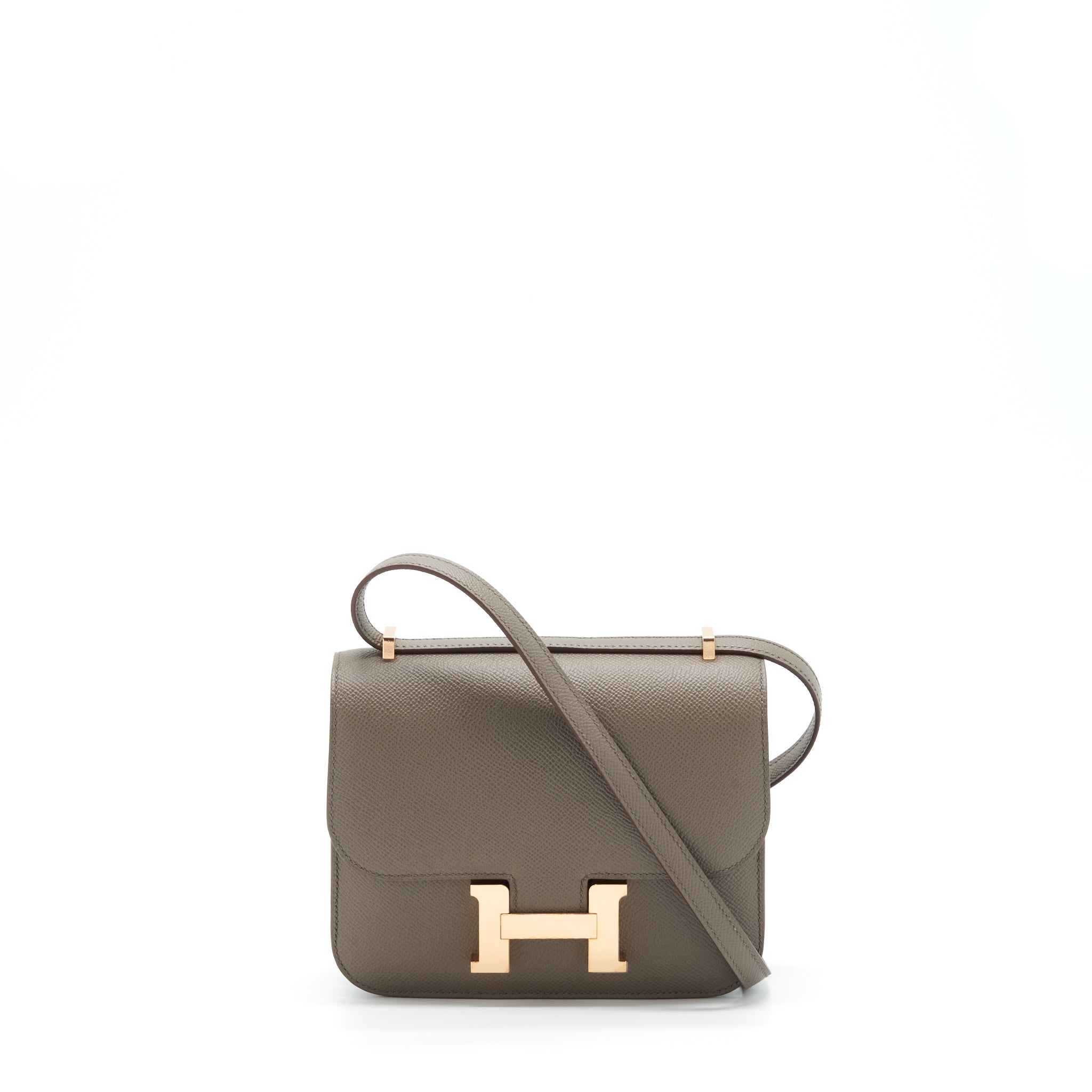 Hermes Mini Constance Epsom Gris Etain RGHW Stamp Y