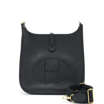Hermes Evelyne 29 Bag Clemence Black GHW Stamp Z