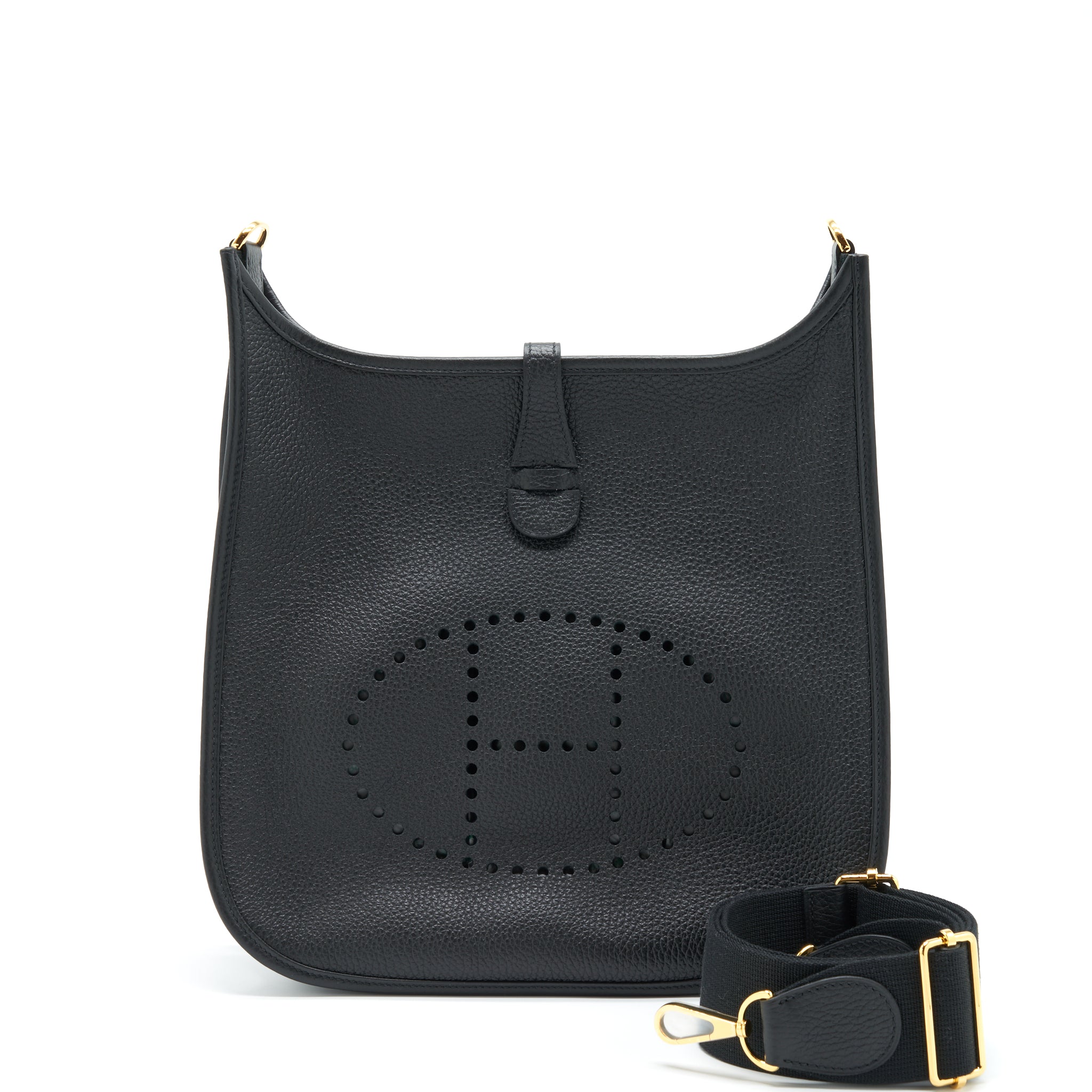 Hermes Evelyne 29 Bag Clemence Black GHW Stamp Z