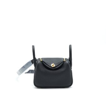 Hermes Mini Lindy CC89 Black GHW Stamp Z