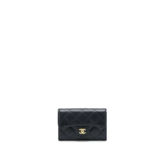 Chanel Classic Flap Card Holder Caviar Black GHW (Microchip)