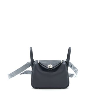 Hermes Mini Lindy Swift Blue Indigo SHW Stamp Z