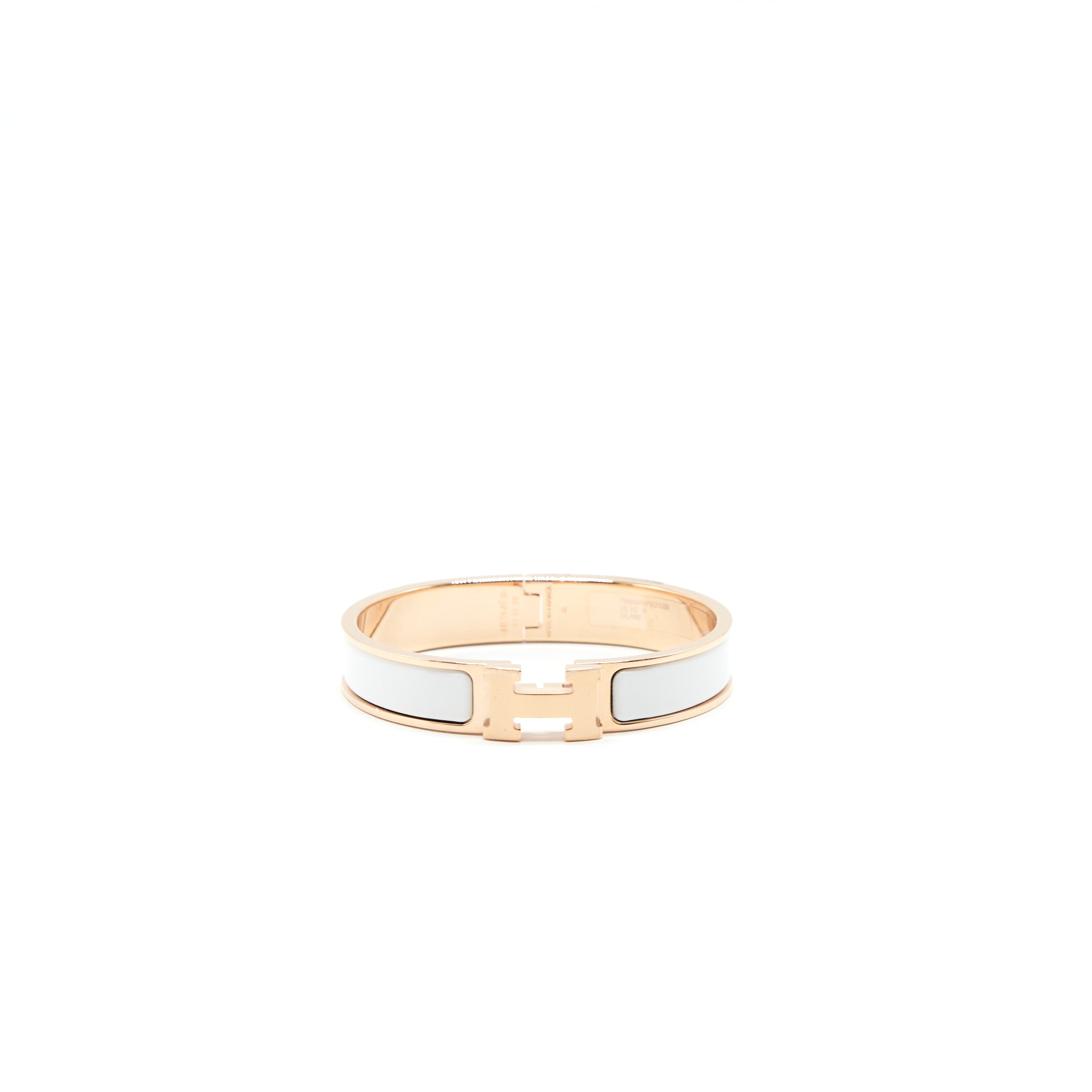Hermes Size PM Clic H Bracelet Blanc RGHW