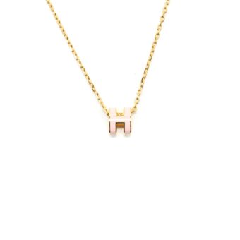 Hermes mini Pop h necklace Rose dragee ghw 3