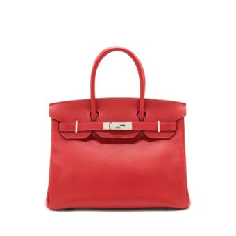 Hermes Birkin 30 Epsom Q5 Rouge Casaque SHW Stamp Square R