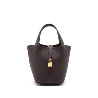 HERMES PICOTIN 18 LOCK BAG ROUGE SELLIER GHW STAMP Z