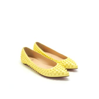 Christian Louboutin size38 Pigalle Spiked Yellow Flats