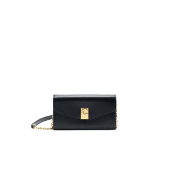 Celine Calfskin C Wallet on Chain Bag Black GHW