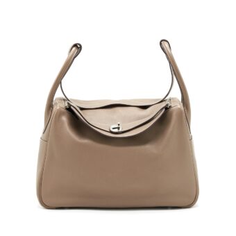 Hermes Lindy 34 Swift Etoupe SHW Stamp Square K