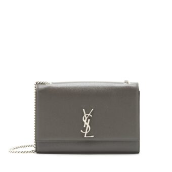 Saint Laurent(YSL) Large Monogramme Kate Chain Bag Grained Calfskin Grey SHW